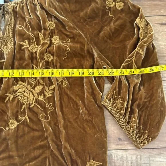 Johnny Was Velvet Tunic Peasant Blouse Large - Picture 12 of 14